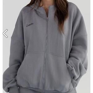 Comfrt Unisex Wolf Gray Full Zip Hoodie Light Grey Size XL Comfort NEW! Relax